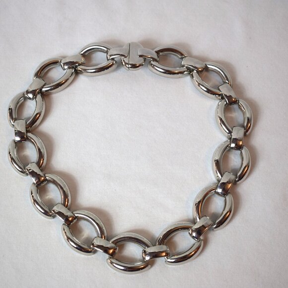 Chico's Silvertone Chunky Link Chain Necklace with Magnetic Closure - Picture 1 of 2